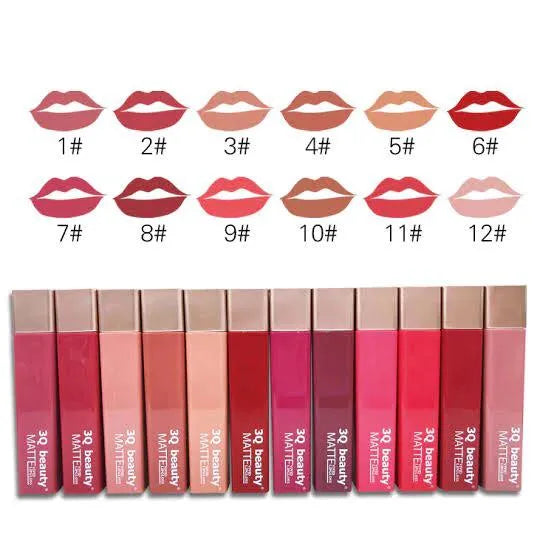 3Q Beauty MATTE Lip gloss Set (Pack OF 12)